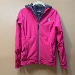 North Face Lined Hooded Zip PinkJacket Size S